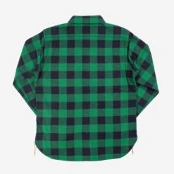 Ultra Heavy Flannel Buffalo Check Work Shirt - Green/Black -Denim Clothing-Iron Heart International ihsh 244 grn 3
