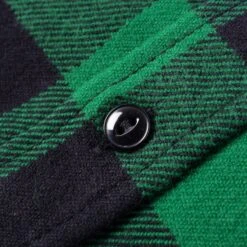 Ultra Heavy Flannel Buffalo Check Work Shirt - Green/Black -Denim Clothing-Iron Heart International ihsh 244 grn 8