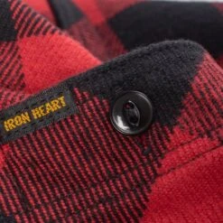 Ultra Heavy Flannel Buffalo Check Work Shirt - Red/Black -Denim Clothing-Iron Heart International ihsh 244 red 7