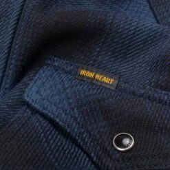 Ultra Heavy Flannel Ombré Check Western Shirt - Navy/Black -Denim Clothing-Iron Heart International ihsh 264 nav 6