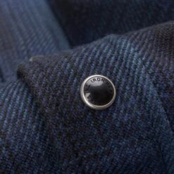 Ultra Heavy Flannel Ombré Check Western Shirt - Navy/Black -Denim Clothing-Iron Heart International ihsh 264 nav 7