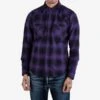 Ultra Heavy Flannel Ombré Check Western Shirt - Purple/Black -Denim Clothing-Iron Heart International ihsh 264 pur