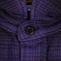 Ultra Heavy Flannel Ombré Check Western Shirt - Purple/Black -Denim Clothing-Iron Heart International ihsh 264 pur 6