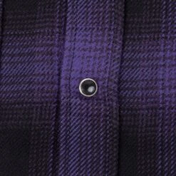 Ultra Heavy Flannel Ombré Check Western Shirt - Purple/Black -Denim Clothing-Iron Heart International ihsh 264 pur 9