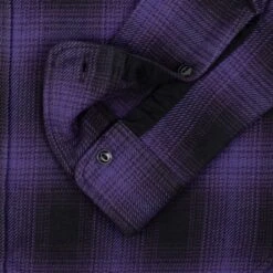 Ultra Heavy Flannel Ombré Check Work Shirt - Purple/Black -Denim Clothing-Iron Heart International ihsh 265 pur 10
