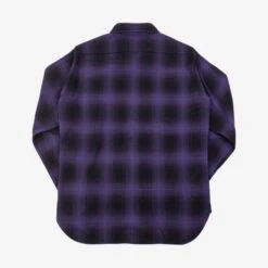 Ultra Heavy Flannel Ombré Check Work Shirt - Purple/Black -Denim Clothing-Iron Heart International ihsh 265 pur 3