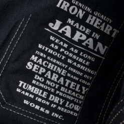 12oz Wabash Work Shirt - Black -Denim Clothing-Iron Heart International ihsh 266 blk 14