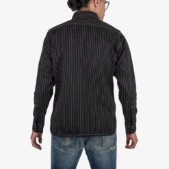 12oz Wabash Work Shirt - Black -Denim Clothing-Iron Heart International ihsh 266 blk 2