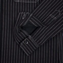 12oz Wabash Work Shirt - Black -Denim Clothing-Iron Heart International ihsh 266 blk 9