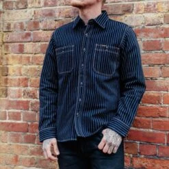 12oz Wabash Work Shirt - Indigo 21 12oz Wabash Work Shirt - Indigo -Denim Clothing-Iron Heart International ihsh 266 ind 3