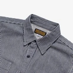 12oz Hickory Stripe Work Shirt - Indigo 18 12oz Hickory Stripe Work Shirt - Indigo -Denim Clothing-Iron Heart International ihsh 274 ind 4