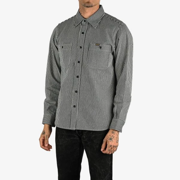 12oz Hickory Stripe Work Shirt - Indigo 3 12oz Hickory Stripe Work Shirt - Indigo