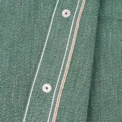 10oz Mock Twist Selvedge Chambray Western Shirt - Green -Denim Clothing-Iron Heart International ihsh 289 grn 11
