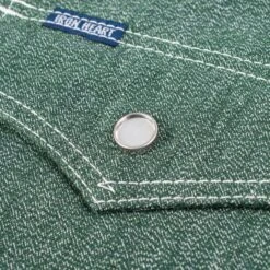 10oz Mock Twist Selvedge Chambray Western Shirt - Green -Denim Clothing-Iron Heart International ihsh 289 grn 8