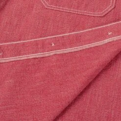 10oz Mock Twist Selvedge Chambray Work Shirt - Red -Denim Clothing-Iron Heart International ihsh 290 red 11