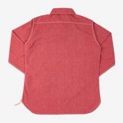 10oz Mock Twist Selvedge Chambray Work Shirt - Red -Denim Clothing-Iron Heart International ihsh 290 red 3