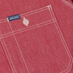 10oz Mock Twist Selvedge Chambray Work Shirt - Red -Denim Clothing-Iron Heart International ihsh 290 red 8