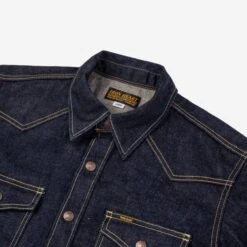 18oz Vintage Selvedge Denim CPO Shirt - Indigo -Denim Clothing-Iron Heart International ihsh 292 ind 5