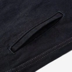 18oz Vintage Selvedge Denim CPO Shirt - Indigo Overdyed Black -Denim Clothing-Iron Heart International ihsh 293 od 10