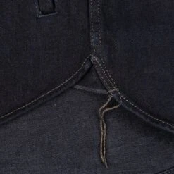 18oz Vintage Selvedge Denim CPO Shirt - Indigo Overdyed Black -Denim Clothing-Iron Heart International ihsh 293 od 11