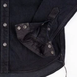 18oz Vintage Selvedge Denim CPO Shirt - Indigo Overdyed Black -Denim Clothing-Iron Heart International ihsh 293 od 6