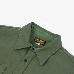 13oz Military Serge Work Shirt - Olive -Denim Clothing-Iron Heart International ihsh 307 olv 4
