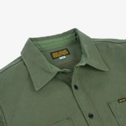 13oz Military Serge Work Shirt - Olive -Denim Clothing-Iron Heart International ihsh 307 olv 5