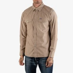 10oz Selvedge Chambray Western Shirt - Khaki