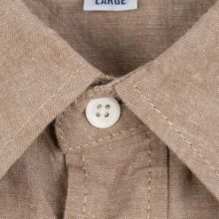 10oz Selvedge Chambray Western Shirt - Khaki -Denim Clothing-Iron Heart International ihsh 315 kha 5