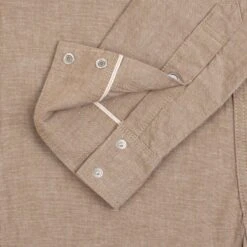 10oz Selvedge Chambray Western Shirt - Khaki -Denim Clothing-Iron Heart International ihsh 315 kha 9