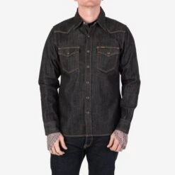12oz Selvedge Denim Western Shirt - Black