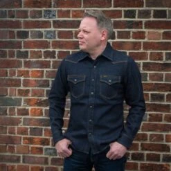 12oz Selvedge Denim Western Shirt - Indigo -Denim Clothing-Iron Heart International ihsh 33 ind 3