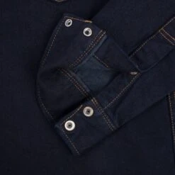 12oz Selvedge Denim Western Shirt - Indigo Overdyed Black -Denim Clothing-Iron Heart International ihsh 33 od 10