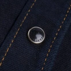 12oz Selvedge Denim Western Shirt - Indigo Overdyed Black -Denim Clothing-Iron Heart International ihsh 33 od 11