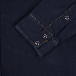 12oz Selvedge Denim Western Shirt - Indigo Overdyed Black -Denim Clothing-Iron Heart International ihsh 33 od 9