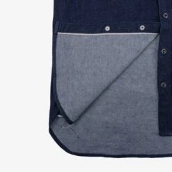 12oz Selvedge Denim Western Shirt With Tonal Stitching - Indigo 29 12oz Selvedge Denim Western Shirt With Tonal Stitching - Indigo -Denim Clothing-Iron Heart International ihsh 33 t 10