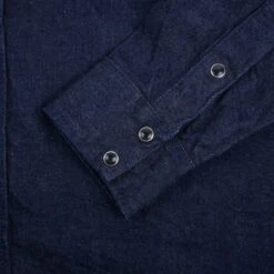12oz Selvedge Denim Western Shirt With Tonal Stitching - Indigo 27 12oz Selvedge Denim Western Shirt With Tonal Stitching - Indigo -Denim Clothing-Iron Heart International ihsh 33 t 8