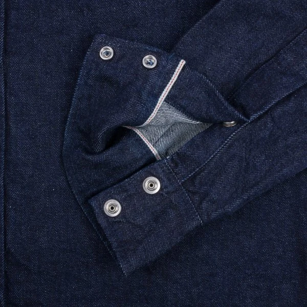12oz Selvedge Denim Western Shirt With Tonal Stitching - Indigo 12 12oz Selvedge Denim Western Shirt With Tonal Stitching - Indigo - Image 10