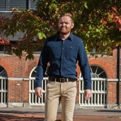 Waffle Work Shirt - Indigo -Denim Clothing-Iron Heart International ihsh 96 2