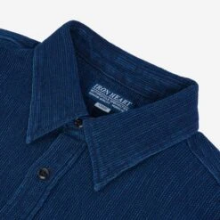 Waffle Work Shirt - Indigo -Denim Clothing-Iron Heart International ihsh 96 4