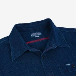 Waffle Work Shirt - Indigo -Denim Clothing-Iron Heart International ihsh 96 5