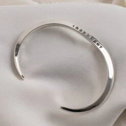 Iron Heart "V" Profile Bangle - Sterling Silver