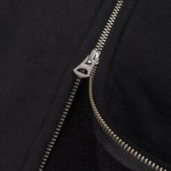 14oz Ultra Heavyweight Loopwheel Cotton Zip Up Sweater - Black -Denim Clothing-Iron Heart International ihsw 11 blk 10