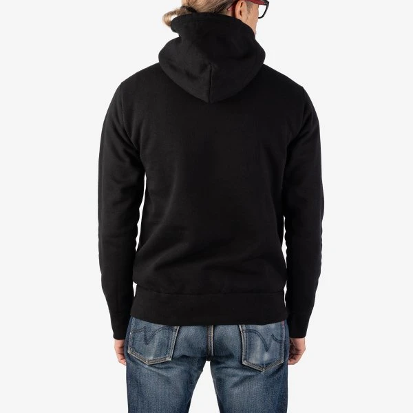 14oz Ultra Heavyweight Loopwheel Cotton Hoodie - Black 4 14oz Ultra Heavyweight Loopwheel Cotton Hoodie - Black - Image 2