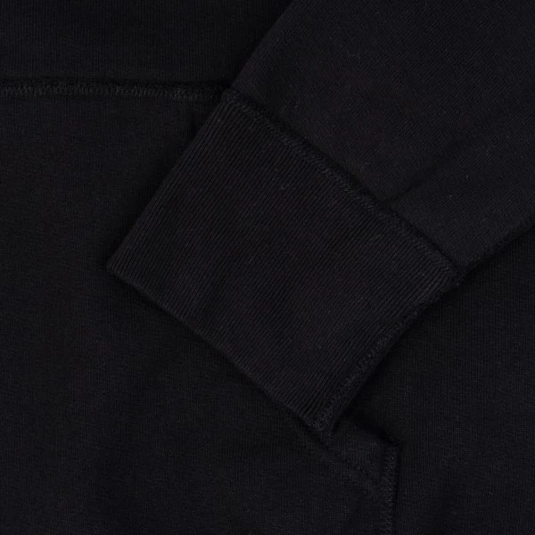 14oz Ultra Heavyweight Loopwheel Cotton Hoodie - Black 10 14oz Ultra Heavyweight Loopwheel Cotton Hoodie - Black - Image 8