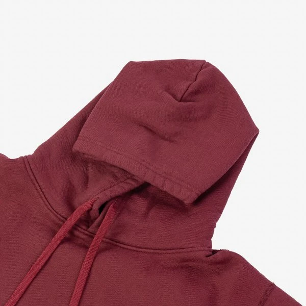 14oz Ultra Heavyweight Loopwheel Cotton Hoodie - Burgundy 8 14oz Ultra Heavyweight Loopwheel Cotton Hoodie - Burgundy - Image 6
