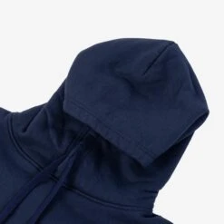 14oz Ultra Heavyweight Loopwheel Cotton Hoodie - Navy -Denim Clothing-Iron Heart International ihsw 49 nav 4