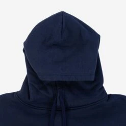 14oz Ultra Heavyweight Loopwheel Cotton Hoodie - Navy -Denim Clothing-Iron Heart International ihsw 49 nav 5