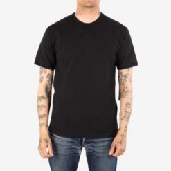 11oz Cotton Knit Crew Neck T-Shirt - Black