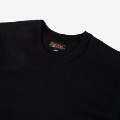 11oz Cotton Knit Crew Neck T-Shirt - Black -Denim Clothing-Iron Heart International iht 1600 blk 4